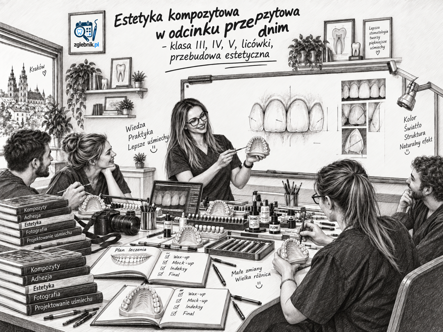 Estetyka kompozytowa Kraków – licówki oraz odbudowy klasy III, IV i V
