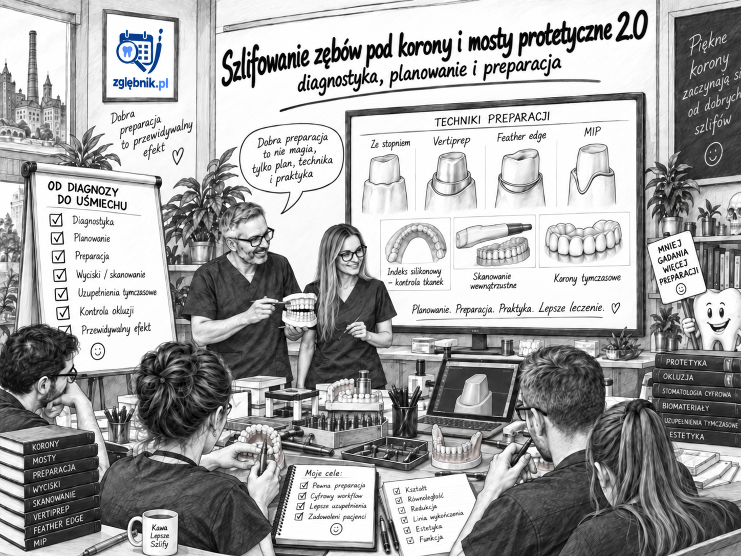Kurs szlifowania zębów pod korony i mosty