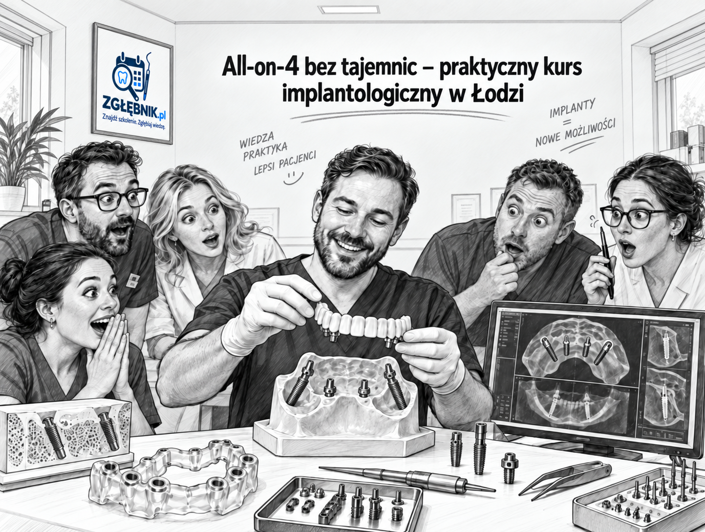 All-on-4 bez tajemnic – Łódź All-on-4 bez tajemnic – kurs implantologiczny w Łodzi z Hubertem Trzepatowskim