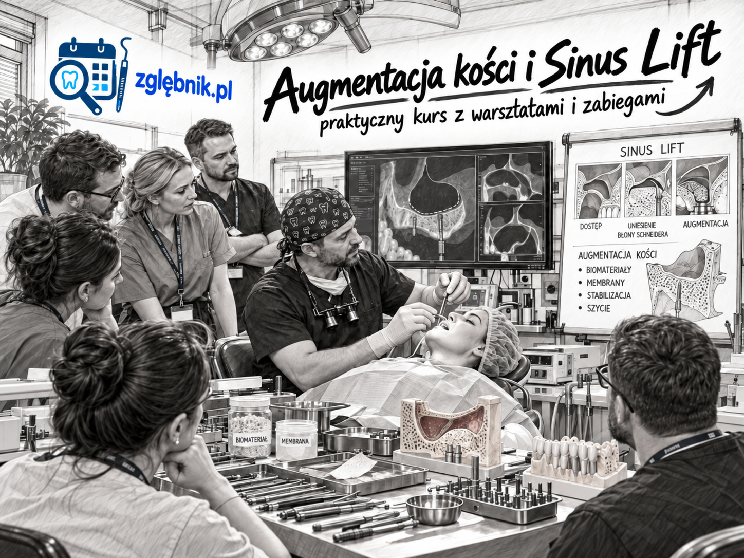 Augmentacja kości i Sinus Lift – praktyczny kurs implantologiczny