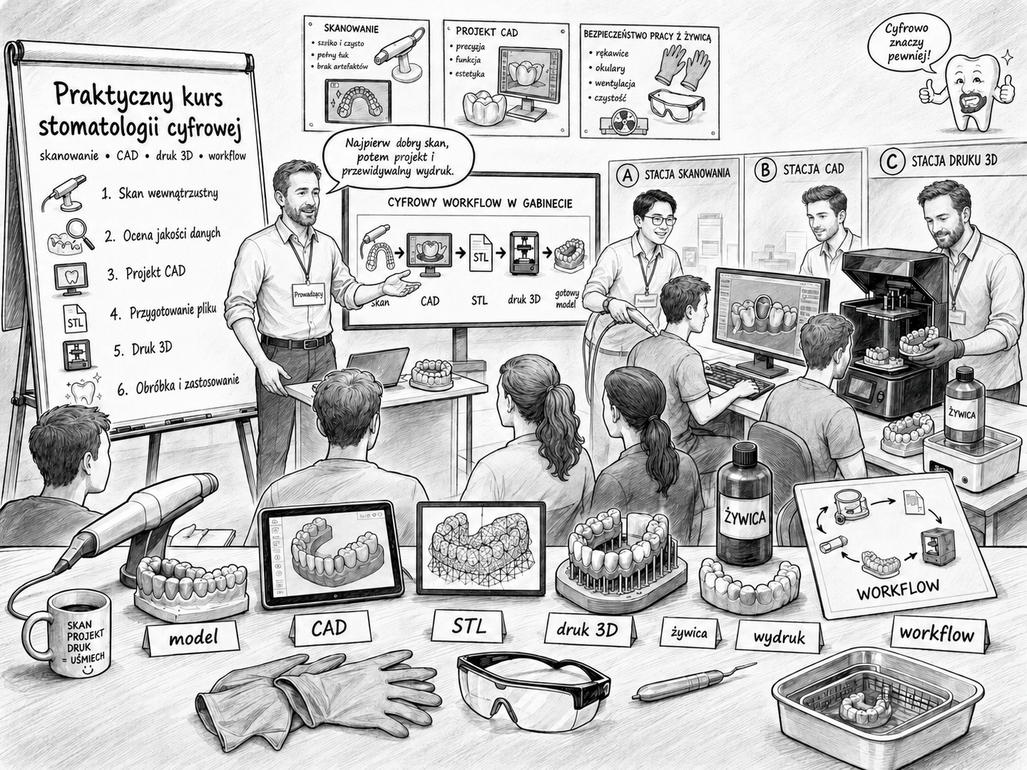 Praktyczny kurs stomatologii cyfrowej Dental Digital Start – skanowanie CAD i druk 3D