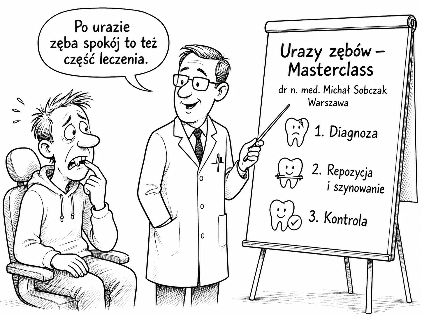 Szkolenie z urazów zębów z dr. Michałem Sobczakiem w Warszawie.