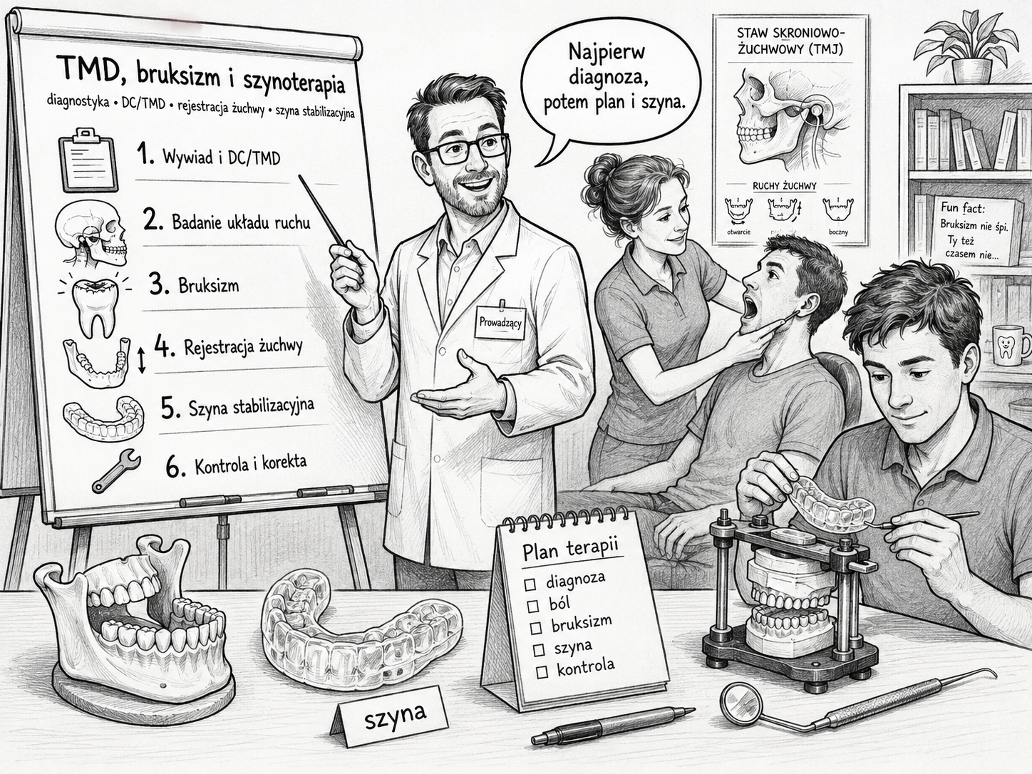 TMD, bruksizm i szynoterapia – kurs w Warszawie TMD bruksizm i szynoterapia z Zbigniewem Dzielem w Warszawie
