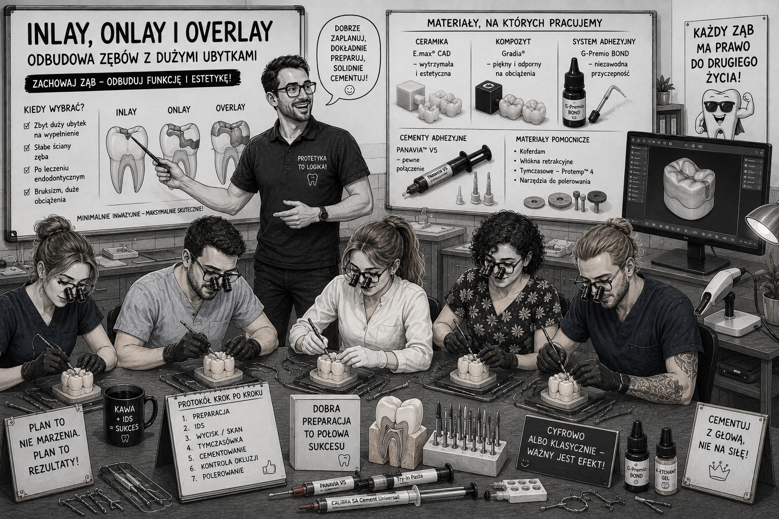 Inlay, onlay i overlay – kurs praktyczny Kurs inlay onlay overlay – odbudowa zębów z dużymi ubytkami