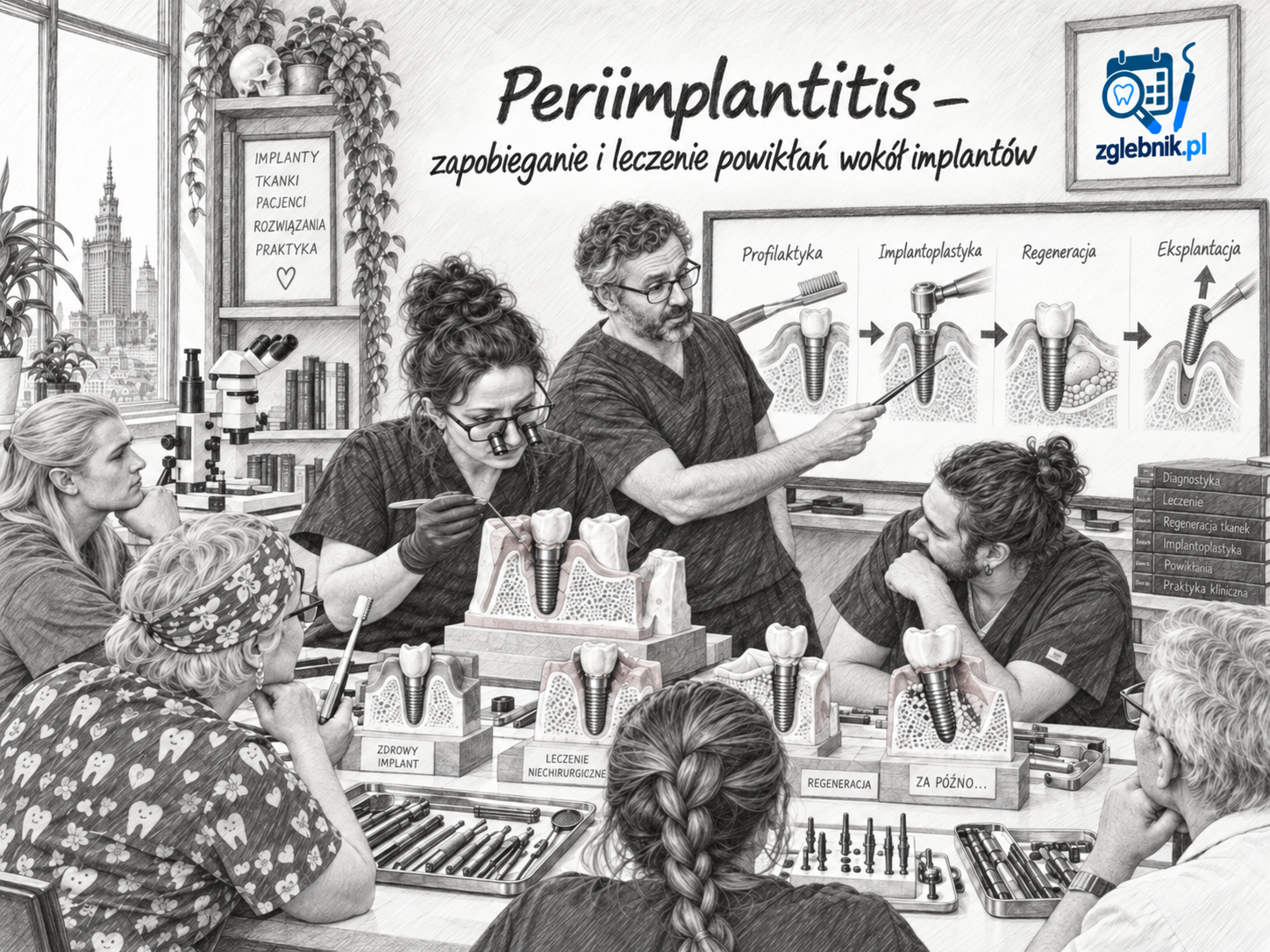 Kurs leczenia periimplantitis – profilaktyka i powikłania implantologiczne