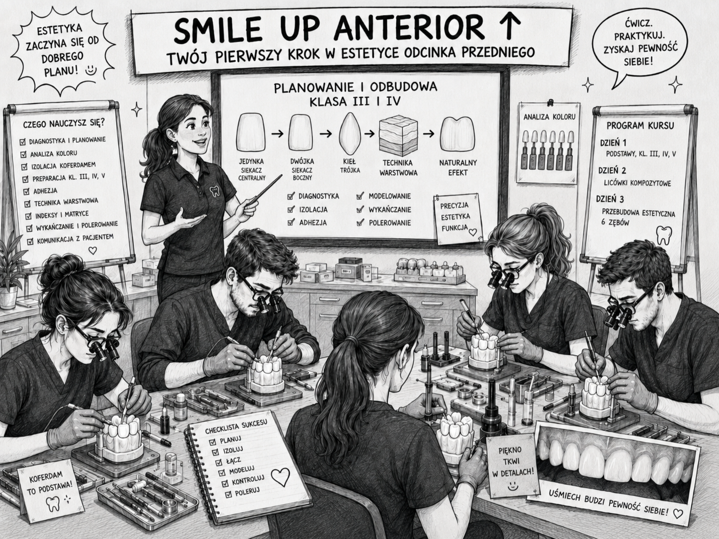 Smile Up Anterior Warszawa – estetyka odcinka przedniego Smile Up Anterior Warszawa – kurs odbudowy zębów przednich